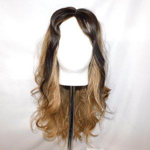 Two Tone Blonde Brown Wavy synthetic wig 22”  Halloween Cosplay Dress up -